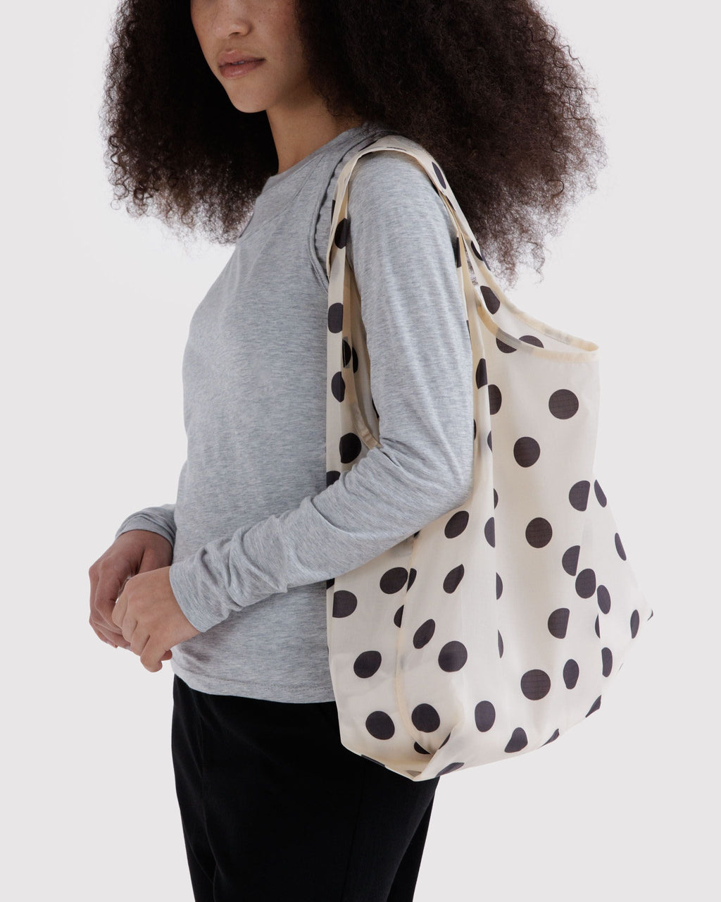 Standard Baggu - Cream and Black Polka Dot