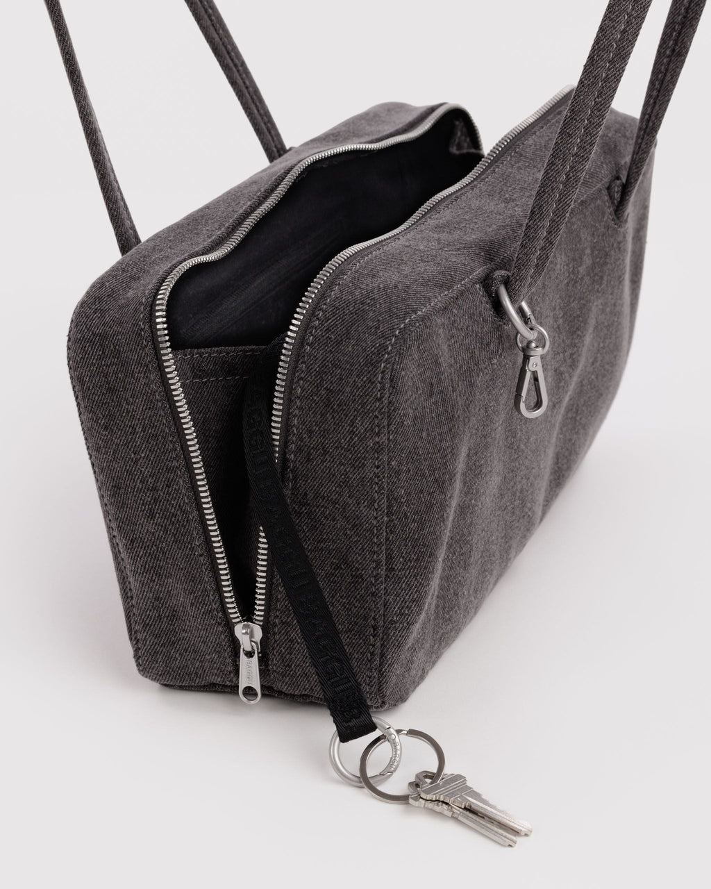 Denim Bowler Bag - Washed Black Denim